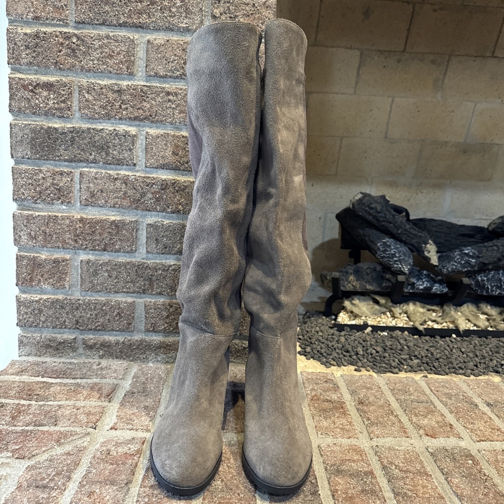 Women's Lucky Brand Calypso Boot Gray Wide Calf  Knee High Tall Boots Size 6M